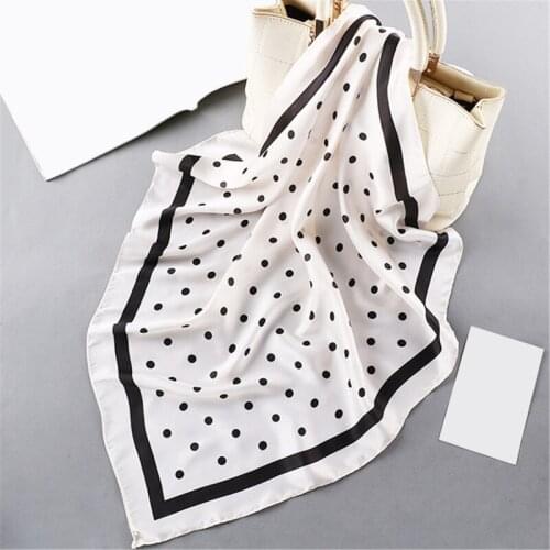 New Korean Womens Silk Scarves Fashionable And Simple Silk Scarf Hit Color Wild Small Silk Scarves Printed Small Squares
