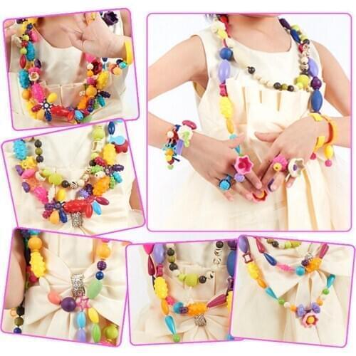 Pop-Arty Beads Snap-Together For Kid Jewelry Fashion Kit DIY Necklace And Bracelet Crafts Birthday Toy Gifts GYH