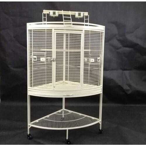 Popular New Style Corner Parrot cage Macaw cage Canary Finch Bird cage Metal Cage Eggshell White Color