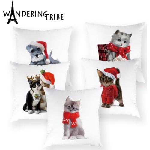 Merry Christmas Decoration Pillowcase Christmas Cartoon Cover For Pillows Pillowcases Sofa Cushions Sofa Car Fundas De Cojines