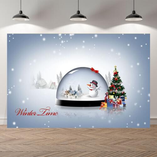 Seekpro Photography Background Merry Christmas Happy New Year Party Cartoon Snow Forest wood house Backdrop Photo Photocall