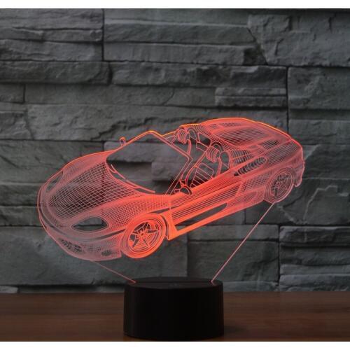 Foreign trade new car seven color lamp touch 3D lamp LED visual lamp cross boundary products to give children the best gift