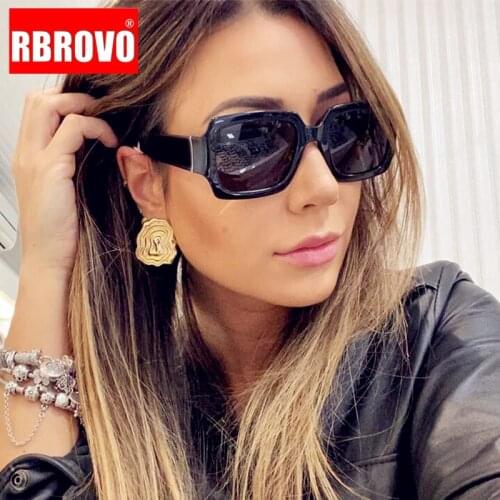 RBROVO Square Sun Glasses For women Fashion 2021 Female Vintage Rectangle Brand Designer Big Frame Sun Glasses Female UV400