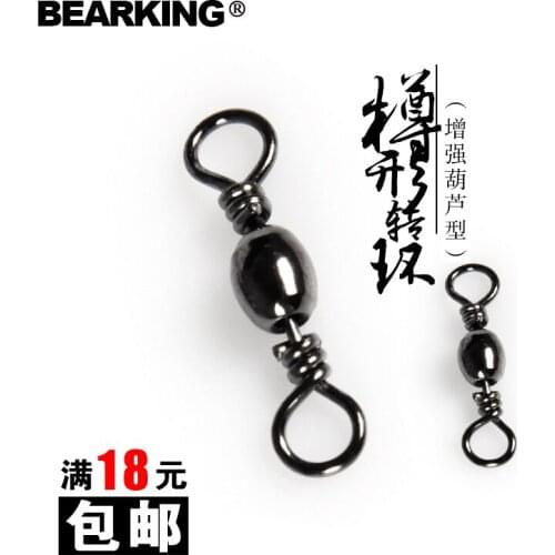 100Pcs bearking Classic Black ew Arrival Nearly Barrel Swivel Solid Rings Fishing Connector Brand Fish Hooks hot model lure