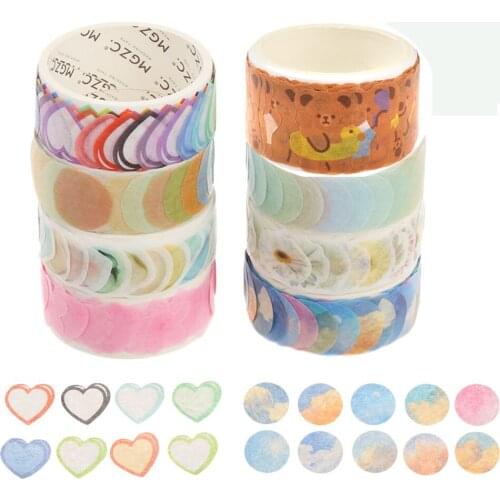 100pcs/Roll Cute Flower Bear Love Heart Washi Tape DIY Scrapbooking Decorative Adhesive Tape Stickers Kawaii Label Masking Tapes