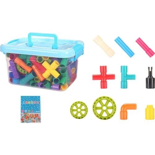 144 Pcs/Box Tubular Pipes Building Block Spouts Joints Educational Learning Toys G99C