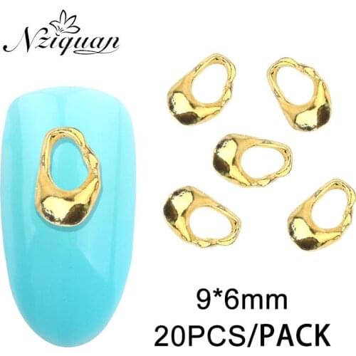 2020 new arrival 20PCS irregular nail decoration four-color metal charm nail art sticker summer DIY simple nail art decoration
