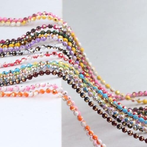 4pcs Korean 1.5mm/1meter Copper Chain Multicolor Chain Bead Chain Earring Bracelet Necklace Material Diy Jewelry Accessories