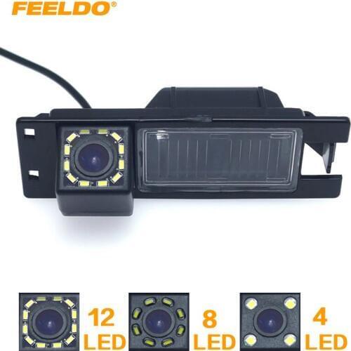 FEELDO Car CCD Rear View Camera with 4LED/8LED/12LED For Opel Astra H J FIAT Grande Buick Regal Backup Parking Camera