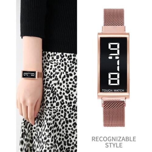 Digital Watch Women Luxury Rectangle Alloy Dial Led Watches Sport Unisex Men Kid Wristwatch Fashion Electronic Gifts Reloj Mujer