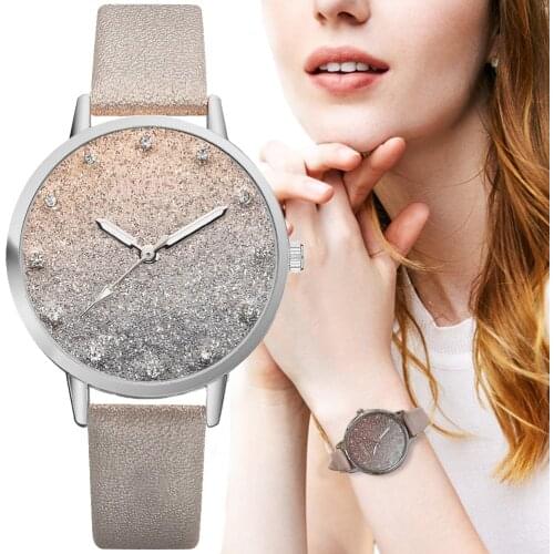 Fashion Luxury Rhinestone Women Watches Casual Texture Dial Design Ladies Quartz Wristwatches Brown leather Strap Clock Gift