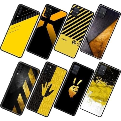 Case for Samsung Galaxy A12 A50 A70 A21S A71 A51 A01 A11 A02S A21 A31 A41 Silicone TPU Shell Cover Black Yellow fashion