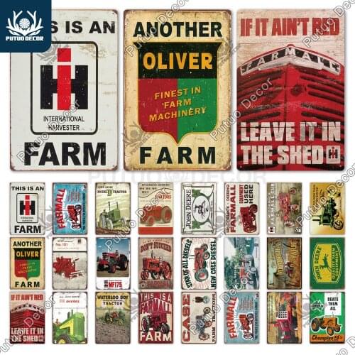 Putuo Decor Farm Metal Sign Tin Sign Plaque Metal Vintage Farmhouse Wall Decor Retro Metal Sign Garage Bar Decoration