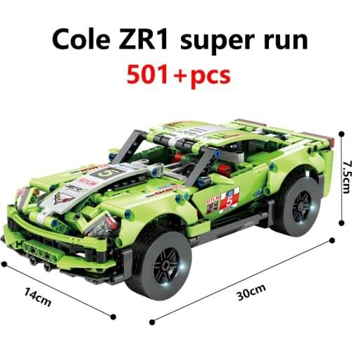 KAZI KY1035 Mechanical Engineering Pull Back Sports SuperCar Series Building Blocks Model Kids ABS Educational Toy Car Boys Gift
