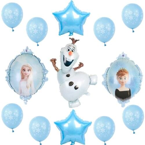 Elsa Disney Frozen Princess Helium Balloon Olaf Set Globos Girl Aluminum Foil Ball Birthday Party Decoration Baby Shower Kid Toy