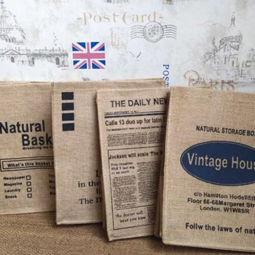 Natural Retro Style Big Capacity Durable Laundry Basket Clothes Children Folding Toy Storage Basket Portable Storage Supplies