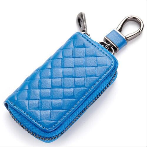 Unisex PU Leather Car Key Purse Wallets Vintage Men Card Money Holder Housekeeper Keychain Cover Zipper Keys Case Bag