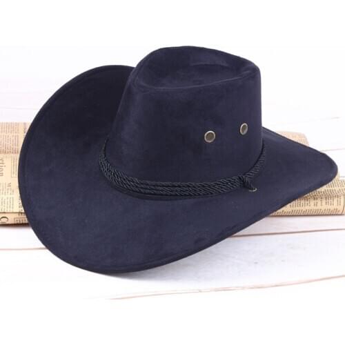 Western Cowboy Hat 2020 New Arrival Men Hat For Gentleman Cowgirl Jazz Cap With Suede Sombrero Cap 58CM Holiday Costume Party