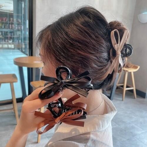 Retro leather butterfly clip catch clip fashion and elegant hair clip plate hair catch shark clip wild hairpin hair accessories