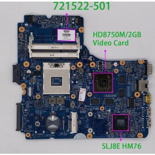 For HP ProBook 440 450 470 721522-501 721522-001 721522-601 HM76 HD8750M/2GB Laptop Motherboard Tested & Working Perfect