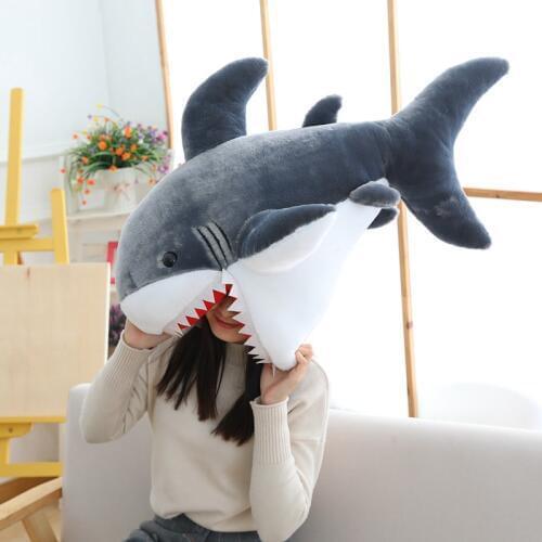 New Soft 1PC 90CM Big Size Funny Soft Simulation Ocean Animals Shark Plush Toy Pillow Appease Cushion Birthday Gift For Children