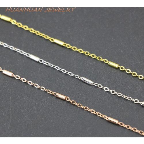 New Trendy Link Chain For Women High Grade 1.5mm Copper Stainless Steel Choker Fit Diy Pendant Necklace Jewelry 18inch B3377
