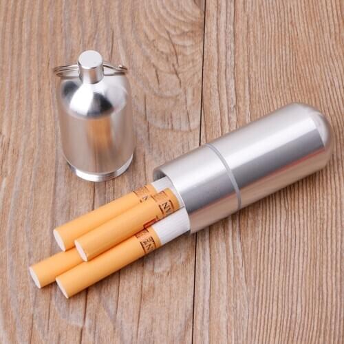 New Portable Mini Aluminum Cigarette Case Keychain Waterproof Toothpick Holder JAN19