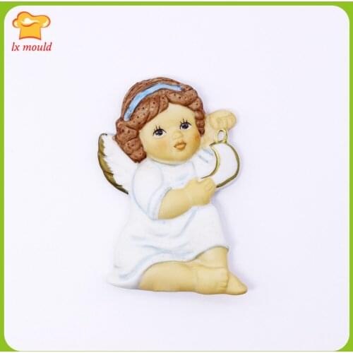 New style Christmas angel silicone fondant mold cake DIY cookie fondant baking tools-moon angel