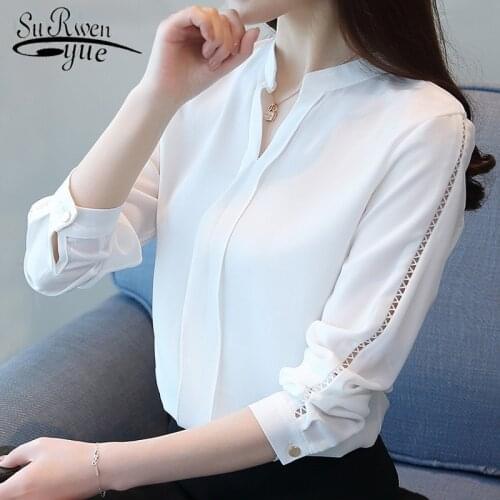 Elegant Crochet Women Lace Blouse White Blouse O-neck Women Tops Puff Sleeve Lace Shirt Plus Size Ladies Blusas Mujer 13908