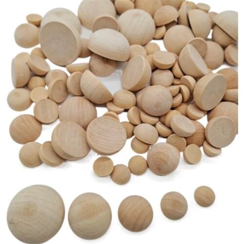 50 Pieces 12mm 15mm 20mm 25mm 30mm Semicircular Wood Game pieces For Board game Hemispherical DTY Geometric teaching Tools