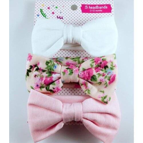 3PCS Per Set Baby Girl Bow Headband Kids Elastic Floral Dot Fruits Hair Band Accessories Baby Headwear