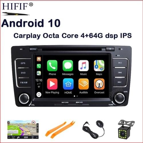 PX5 7" HD IPS Android 10 Carplay 4G+64G 2din HD screen car dvd player gps for Skoda Octavia A5 Yeti Fabia 2008-2013 wifi 4G RDS