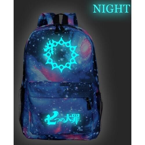 Hot Sale The Seven Deadly Sins Luminous School Backpack New Pattern Laptop Knapsack Men Women Boys Girls Daily Travel Bags