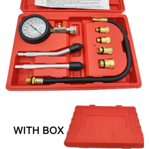 Engine Compression Tester, 8PCS Engine Cylinder Pressure Gauge for Petrol Gas Engine, 0-300PSI Engine Compression Tester Kit