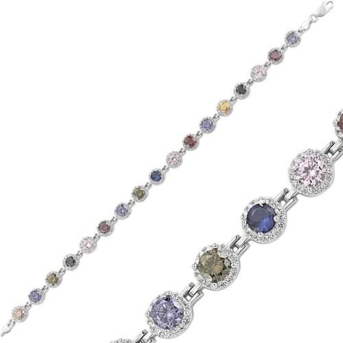 Tevuli 925 Sterling Silver Colorful Stone Water Ways Women 'S Bracelet