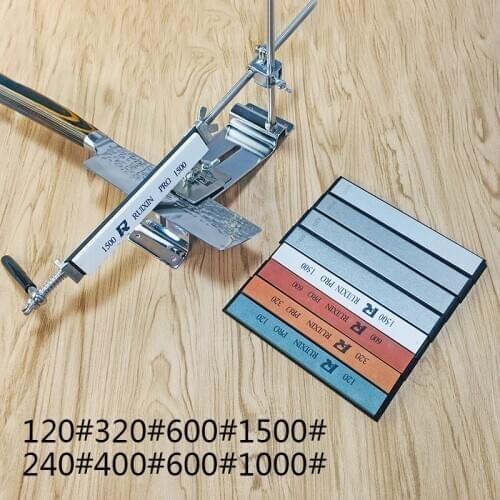 Ruixin pro aluminum alloy sharpener system 360 degree flip equal angle grinding tool 8 pieces of grinding stone