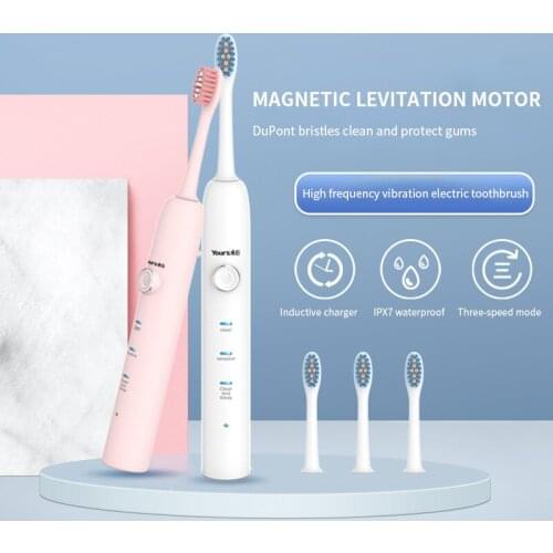 Ultrasonic Electric Toothbrush for Adult Couples Wireless Rechargeable Soft Bristles Automatic Toothbrush
