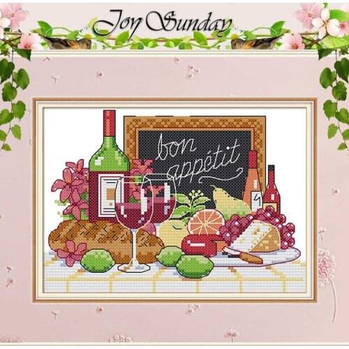 Wine fruit painting counted 11CT 14CT Cross Stitch Sets DIY wholesale Chinese Cross-stitch Kits Embroidery Needlework Home Decor