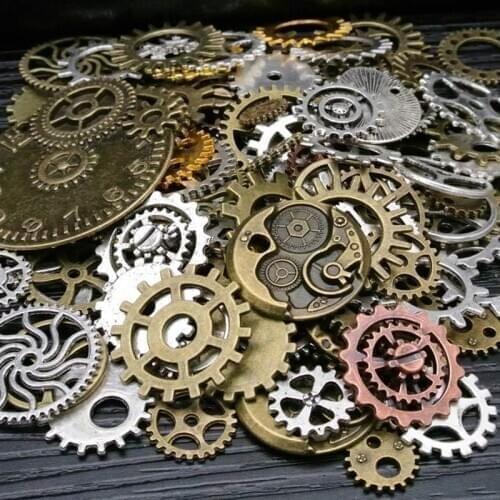 100g Vintage Steampunk Wrist Watch Parts Gears Wheels Steam Punk Lots of Pieces DIY Jewelry Making Findings 12-40mm