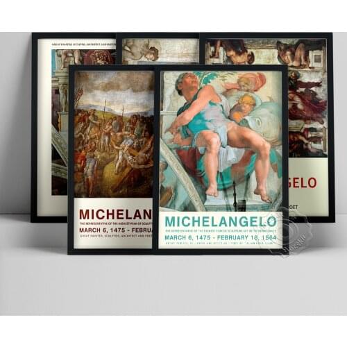 Michelangelo Vintage Poster, Michelangelo The Creation Of Eve Oil Painting, High Renaissance Figure Portrait Picture, Idea Gift