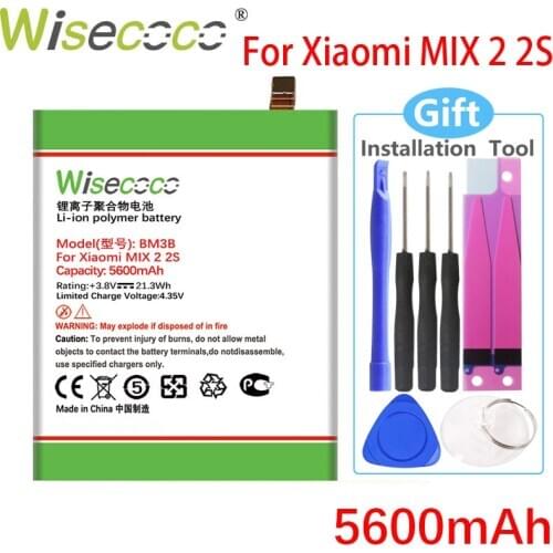 WISECOCO 5600mAh BM3B Battery For Xiaomi Mi Mix 2S Mobile Phone In Stock High Quality Battery+Tracking Number