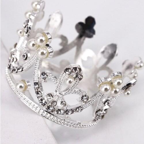 3.5X5CM kid 1st birthday photograph tiara prop birthday cake topper crown high quality fashion cute children gift crystal crown