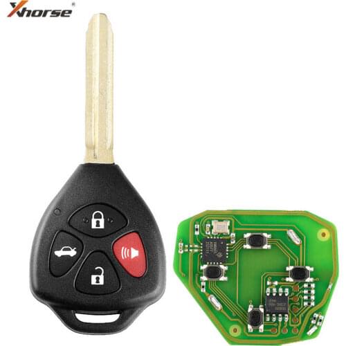 Xhorse XKTO02EN Wired Universal Remote Key Toyota Style Flat 4 Buttons for VVDI2 VVDI Key Tool 5pcs/lot