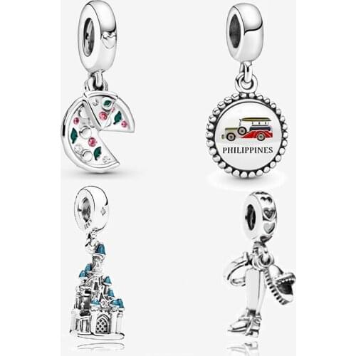 2020 Summer New High Quality 100% S925 Sterling Silver Pizza Jeepney Sterling Silver Pendant Feminine Charm Jewelry