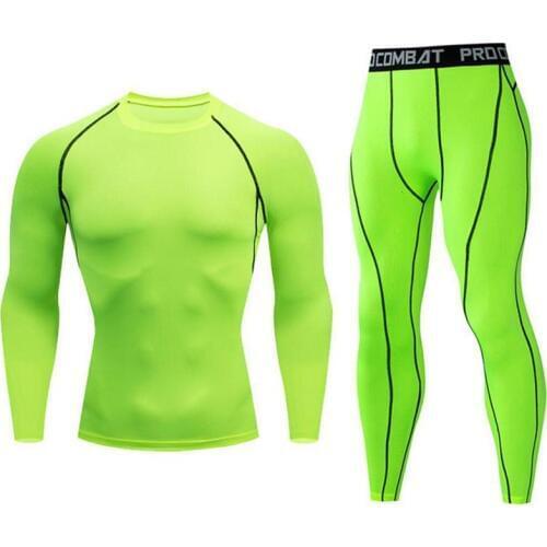 Winter Mens Thermal underwear Base layer thermal Sportswear Mens Sports Compression Running Tights T-shirt Long Johns 4XL