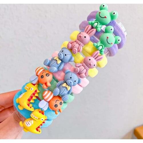 10pcs Children Nylon Elastic Hair bands Girls Cute Cartoon Hair rubber bands Ponytail Holder Kids Hair Accessories Free shipping