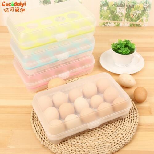 15 Grid Eggs Refrigerator Crisper Storage Box Food Organizer Bin Keeping Fresh Nov