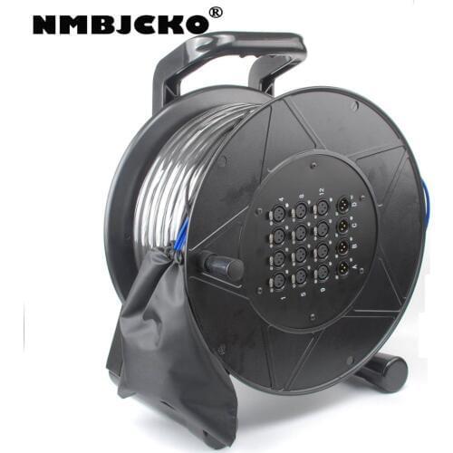 NMBJCKO 16 Channel 100" Reel Wind-Up Stage Audio Snake XLR Mic Connectors with 20- 30M