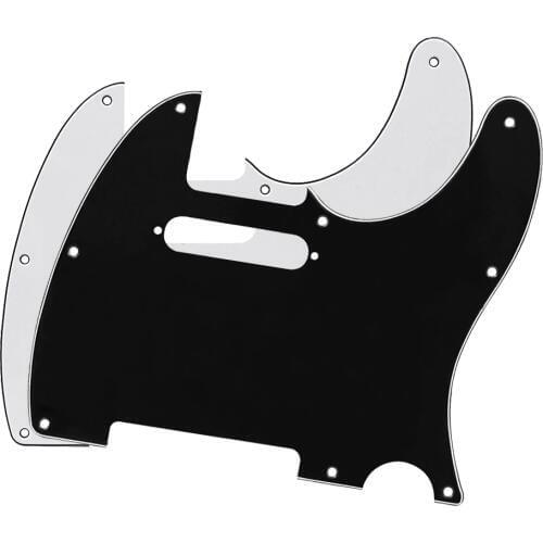 2PCS 3Ply 8 Holes Guitar Pickguard Scratch Plate Fit American/Mexican Standard FD Tele Guitar Parts Replacement , White+Black