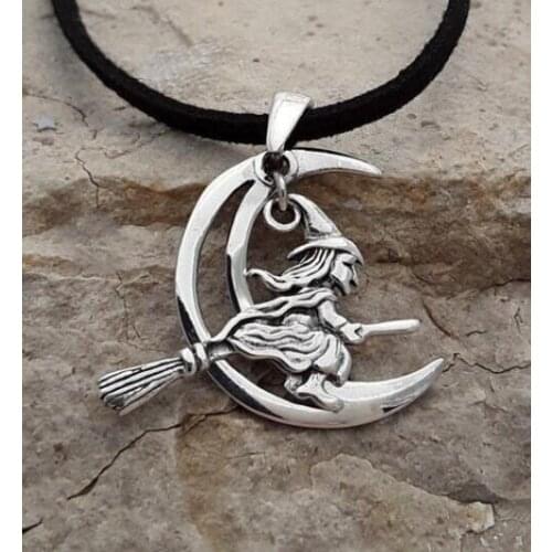 20pcs Witch Crescent Moon Necklace Halloween Gift